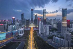 Bustling cityscape in China